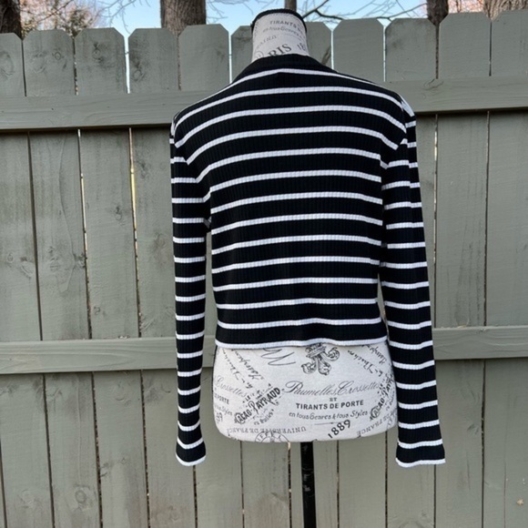 French Connection Cropped Boxy Striped Top - Picture 3 of 10